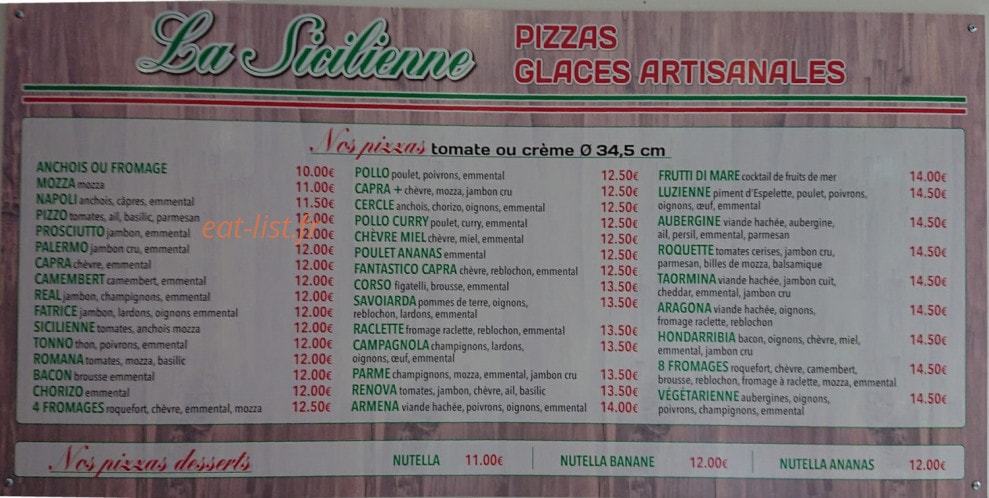 La Sicilienne — carte page 1