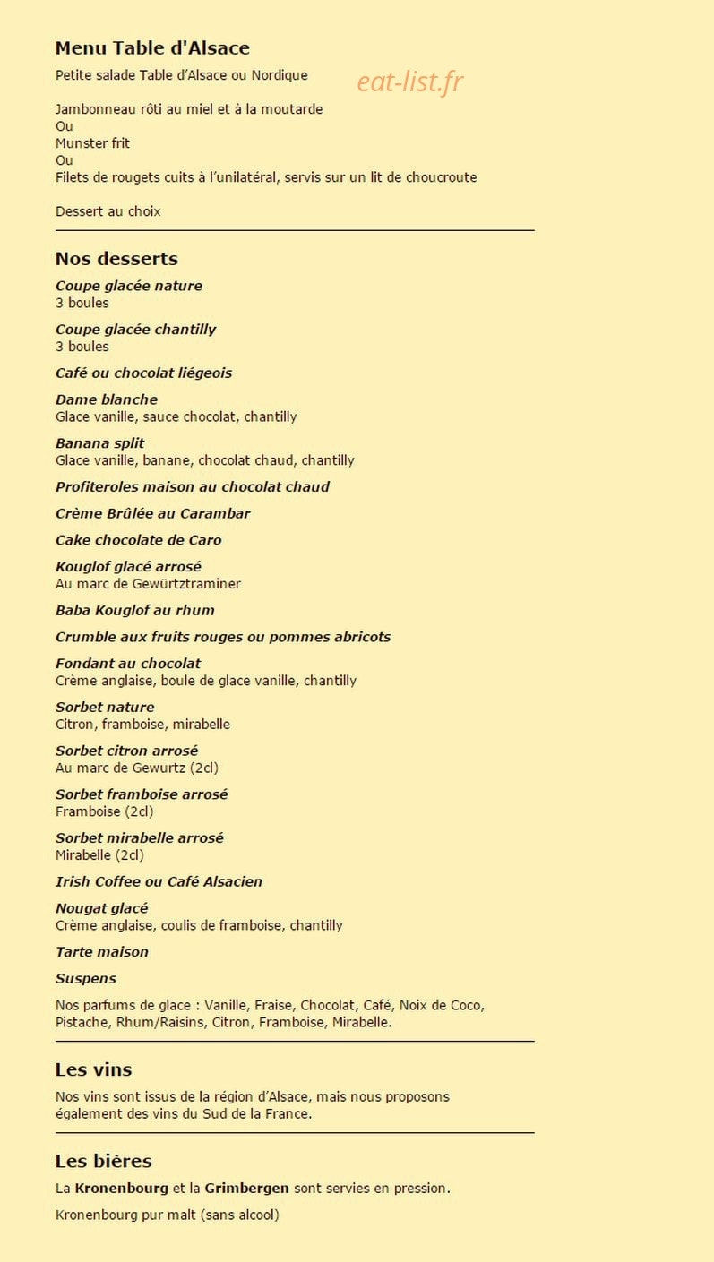 La Table d'Alsace — carte page 2