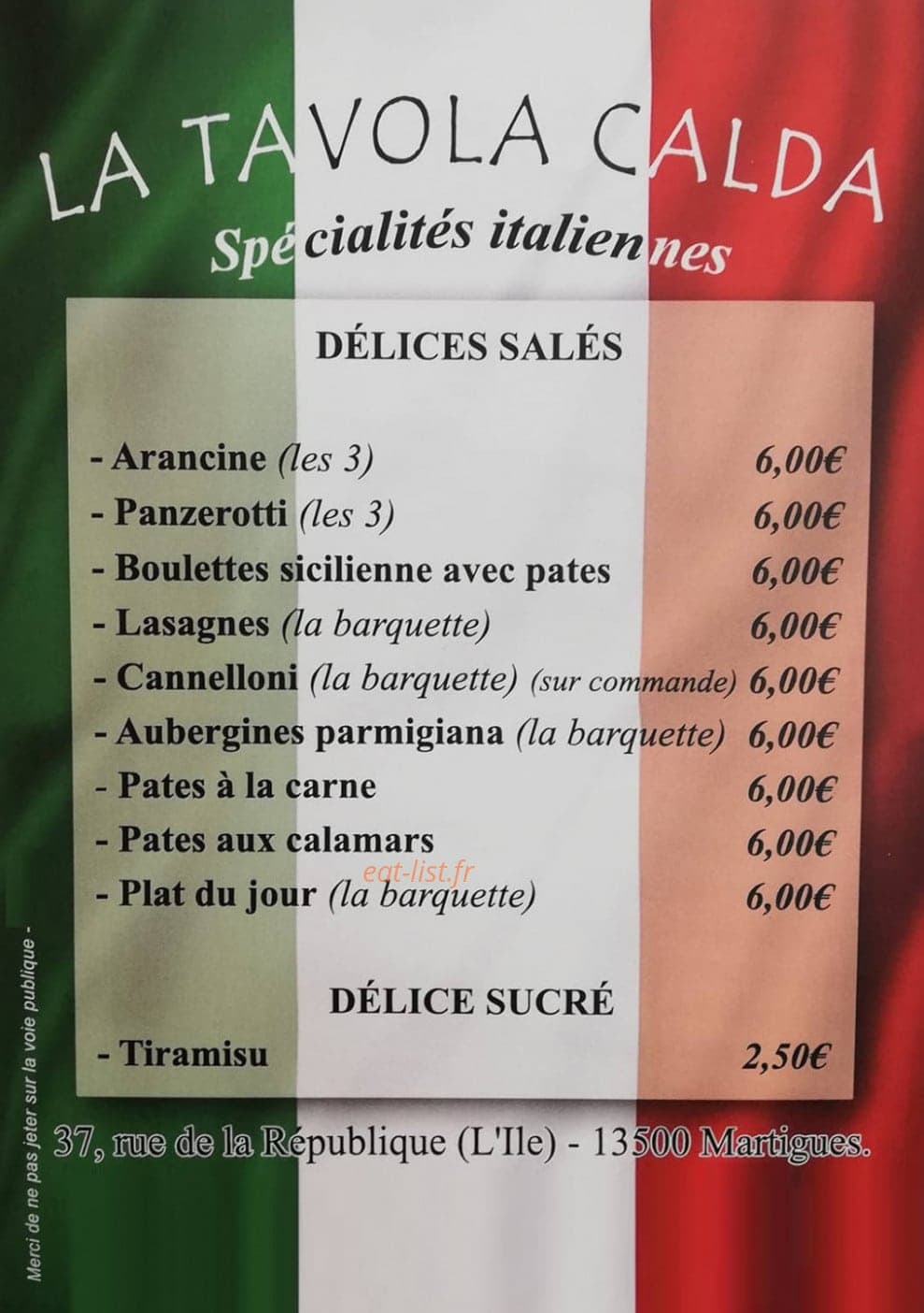 La Tavola Calda — carte page 2