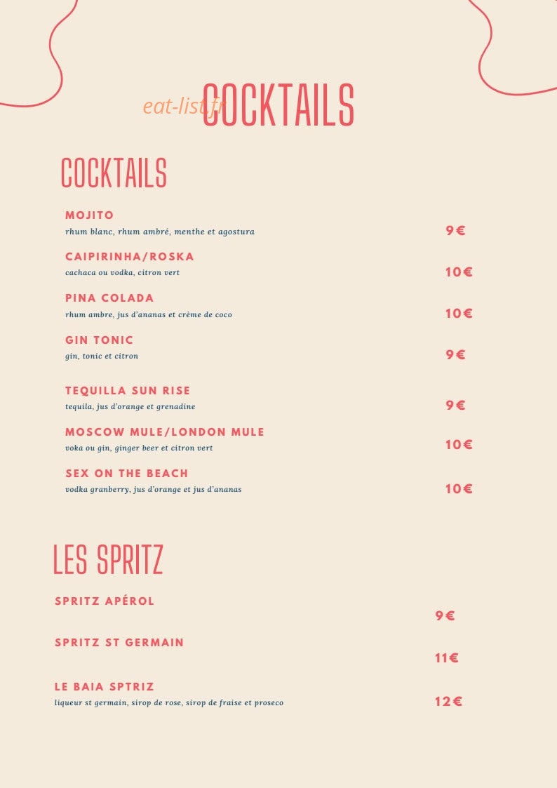 Le Baia — carte page 2