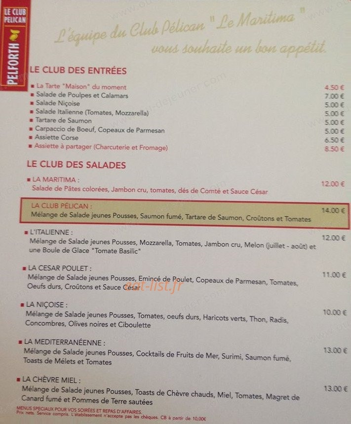 Le Maritima — carte page 1