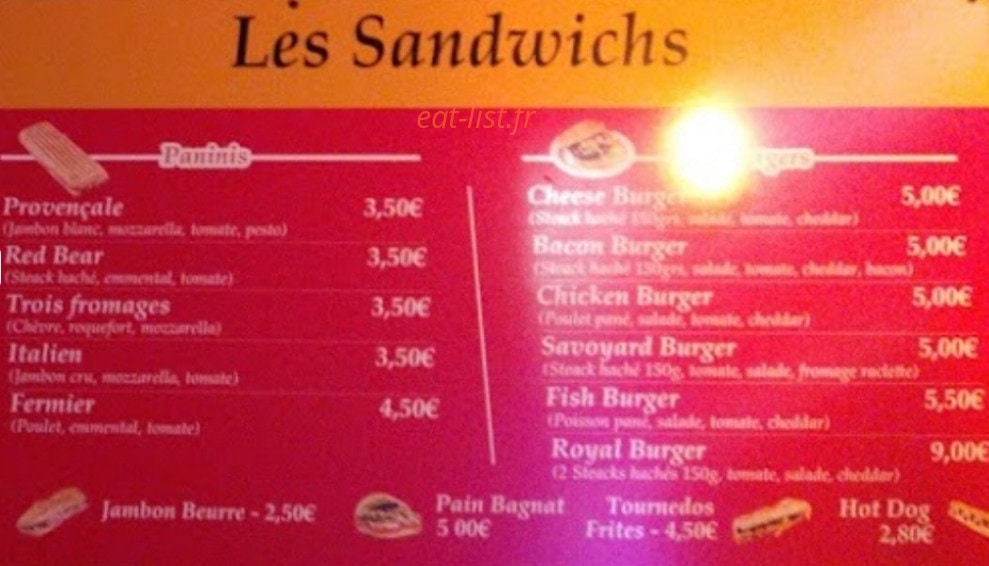 Le Red Bear — carte page 3