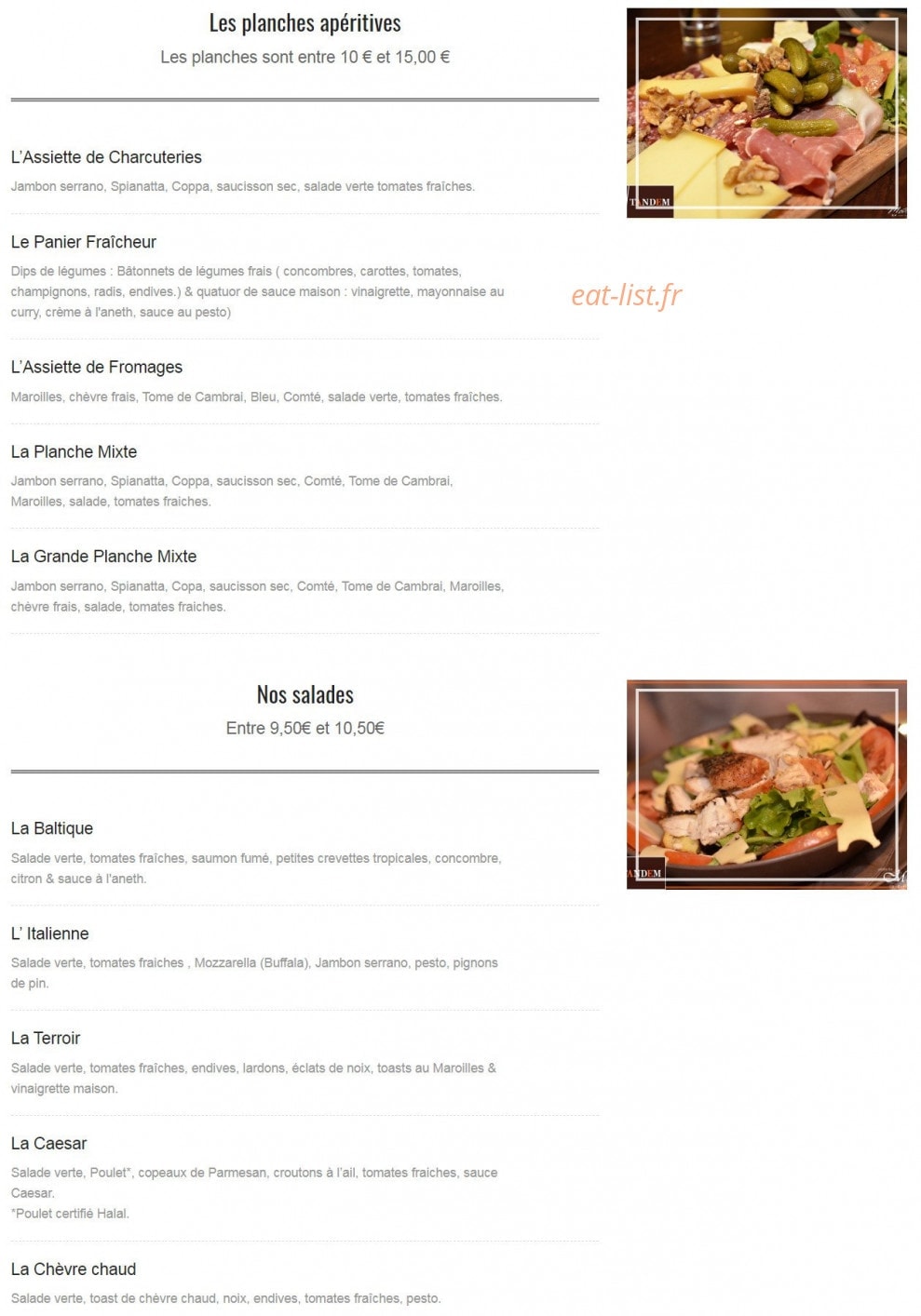 Le Tandem — carte page 1