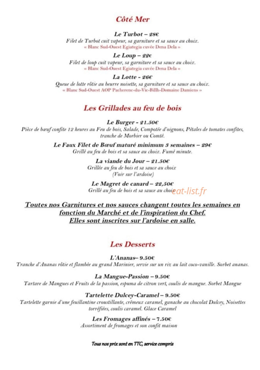Les Agapes — carte page 3