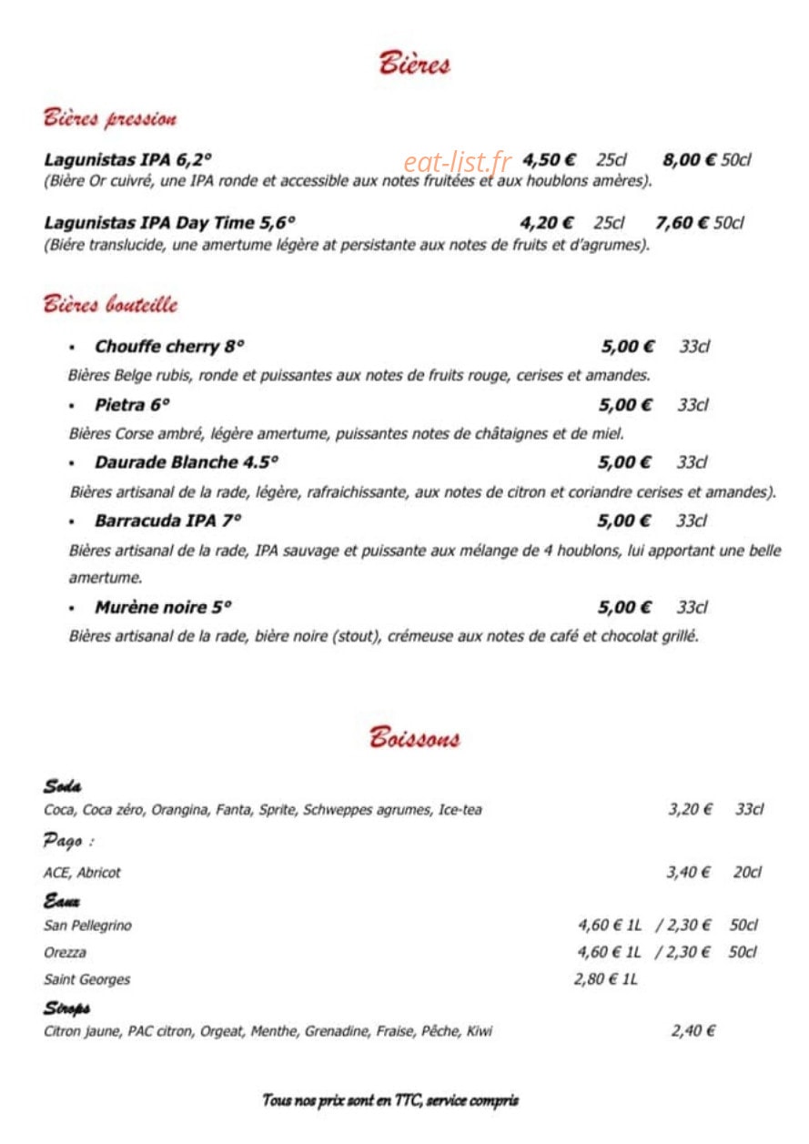 Les Agapes — carte page 6