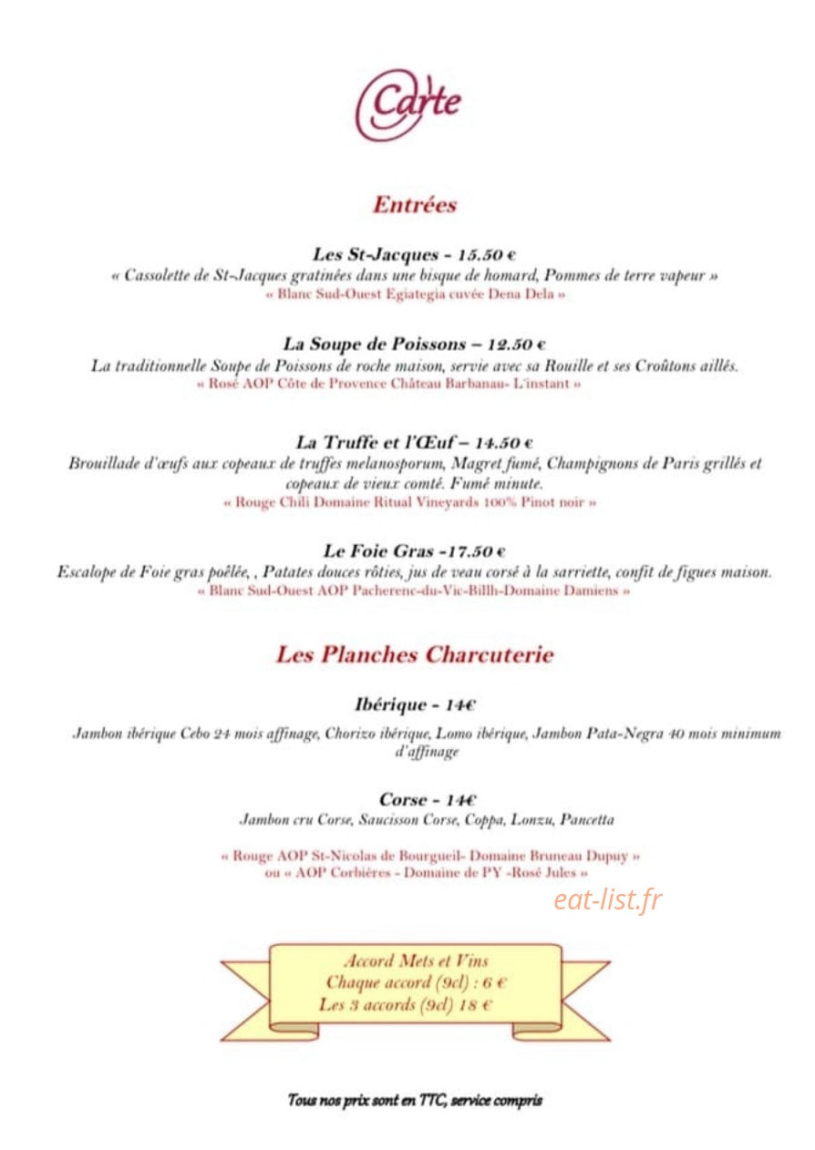 Les Agapes — carte page 2