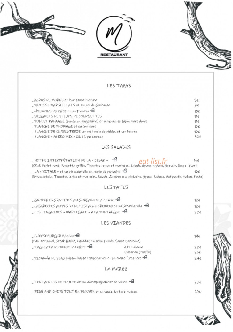Les Mouettes — carte page 1