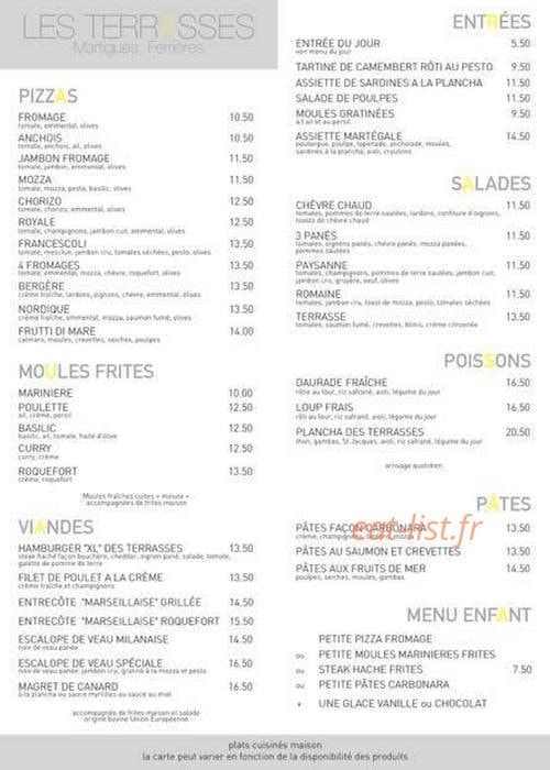 Les Terrasses — carte page 1