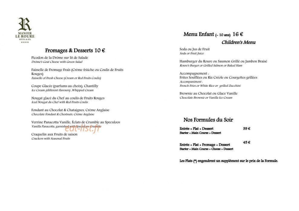 Manoir Le Roure — carte page 3