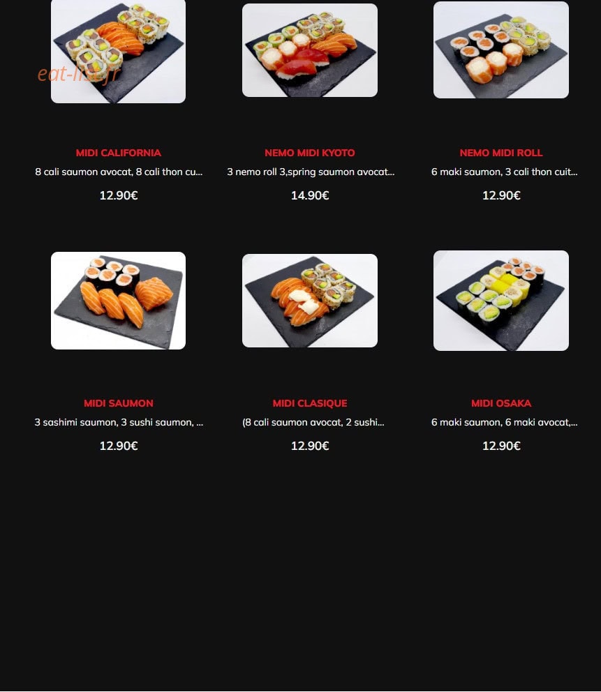 Nemo sushi — carte page 9