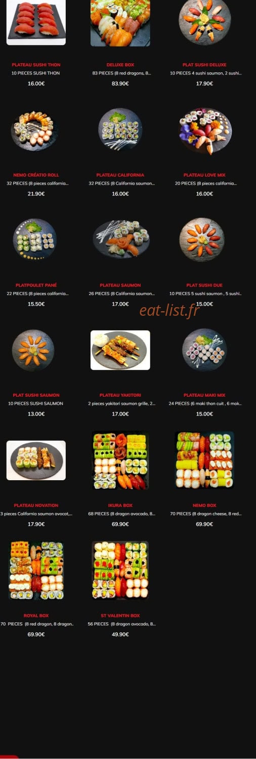 Nemo sushi — carte page 8