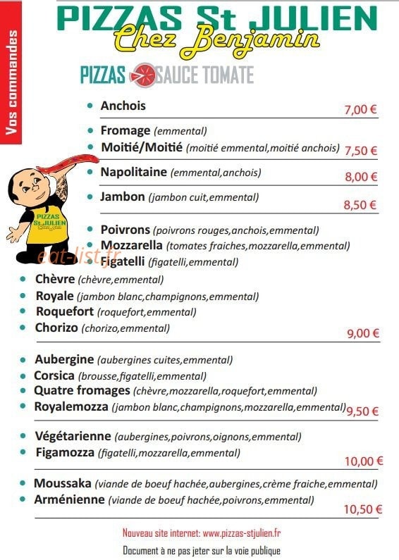 pizzas saint-julien — carte page 3
