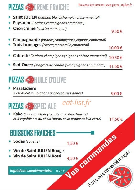 pizzas saint-julien — carte page 2