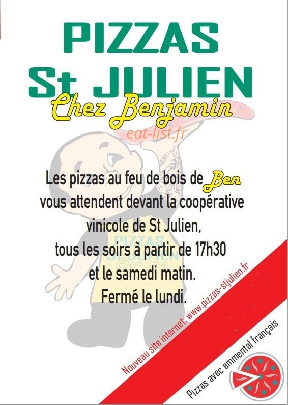 pizzas saint-julien — carte page 1