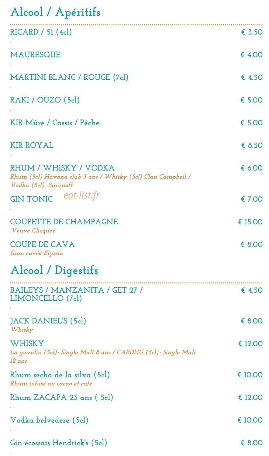 Restaurant Bomba — carte page 8
