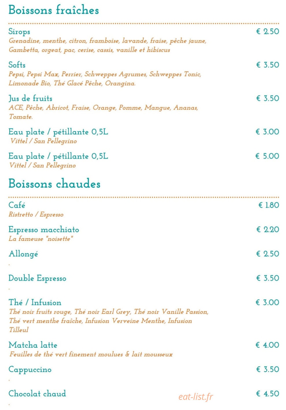 Restaurant Bomba — carte page 7