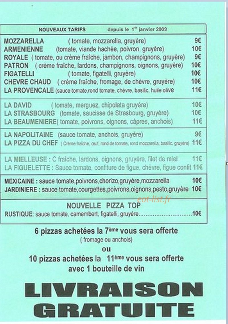 Top Pizza — carte page 3