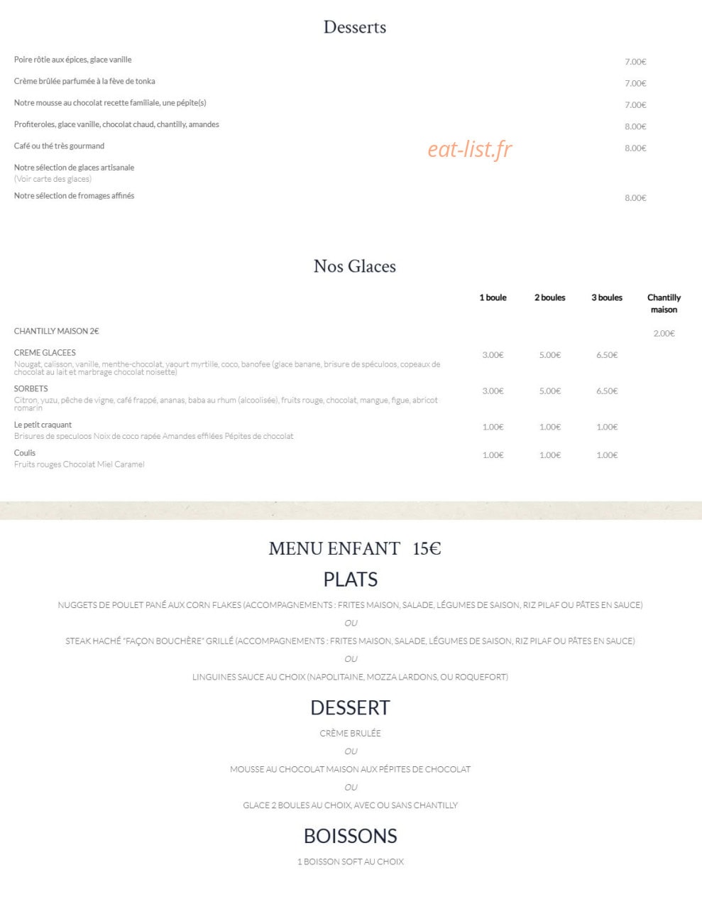Au Comptoir des 3 Soeurs — carte page 2