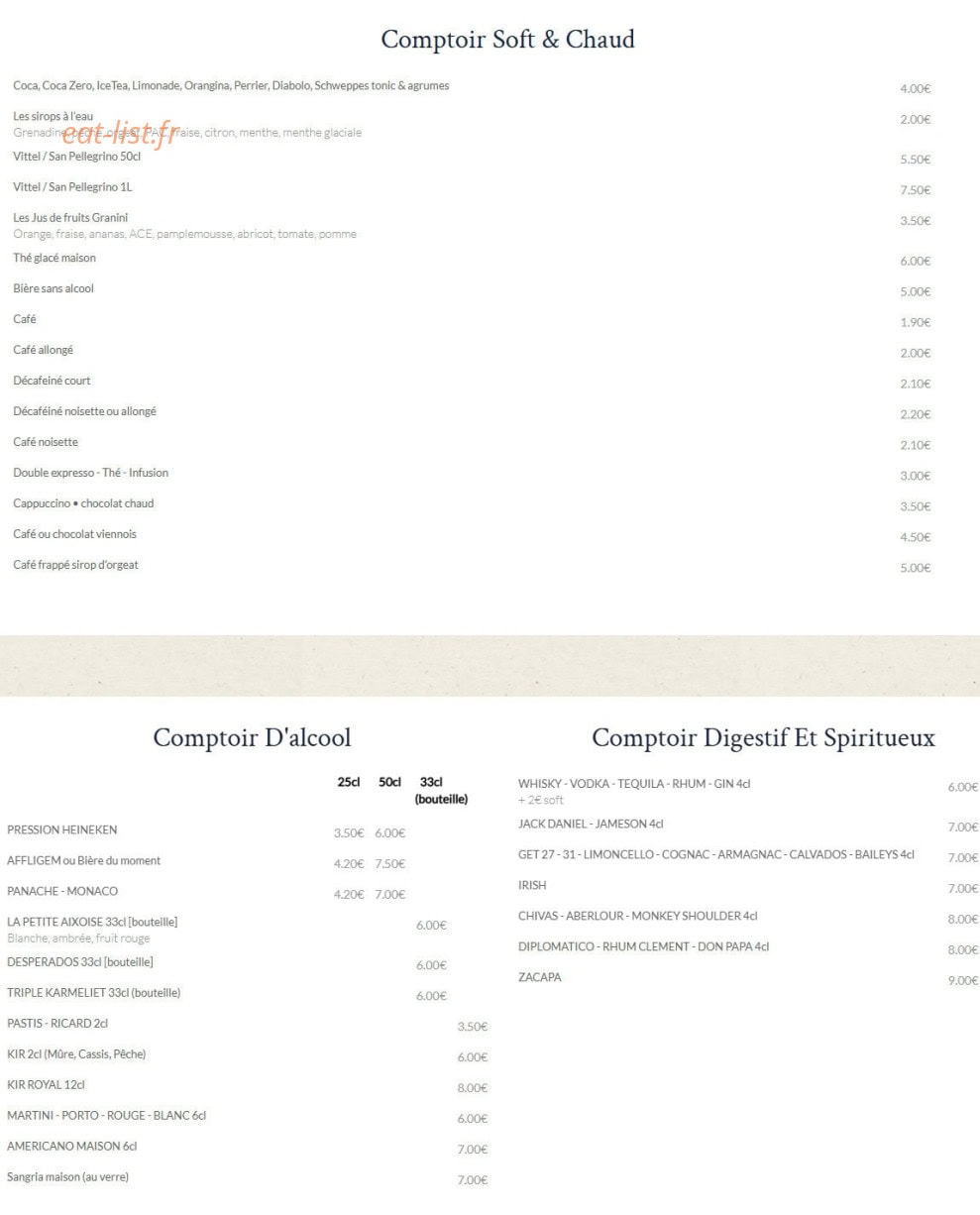 Au Comptoir des 3 Soeurs — carte page 4