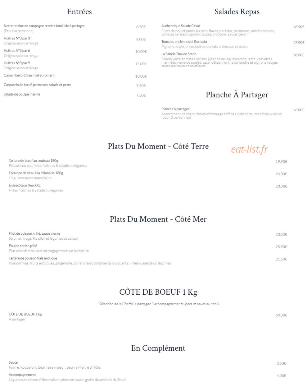 Au Comptoir des 3 Soeurs — carte page 1