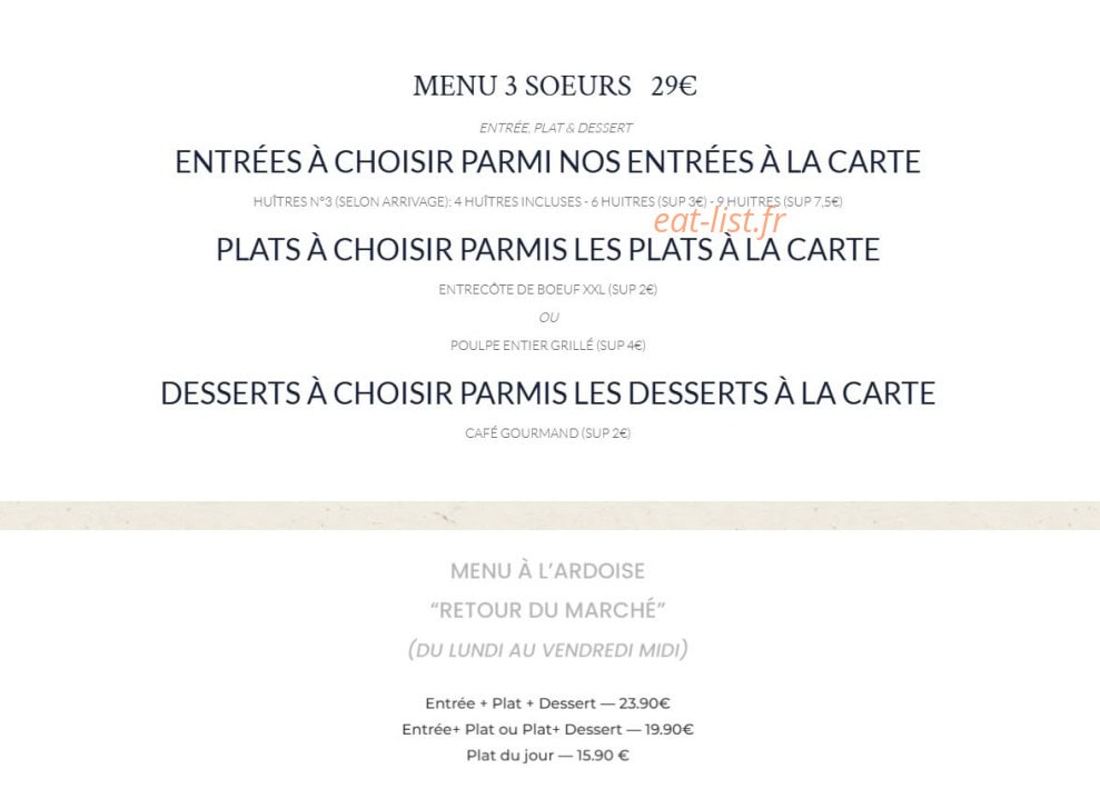 Au Comptoir des 3 Soeurs — carte page 3