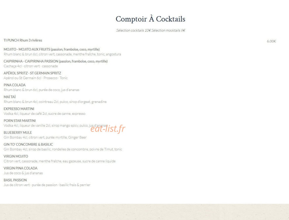Au Comptoir des 3 Soeurs — carte page 5