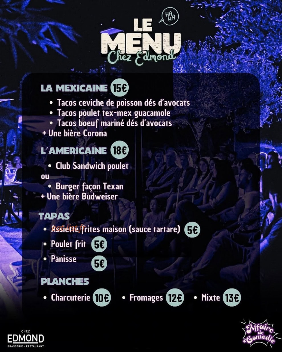 Chez Edmond — carte page 1
