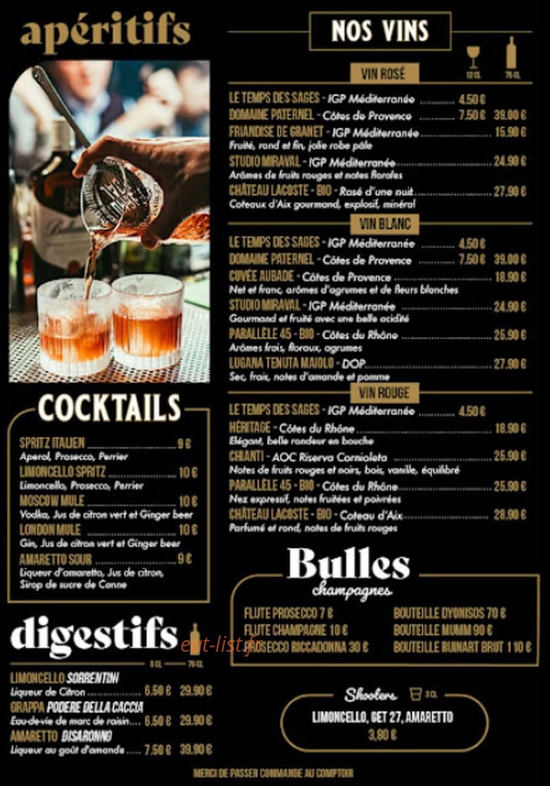 La Cantina des Halles — carte page 4