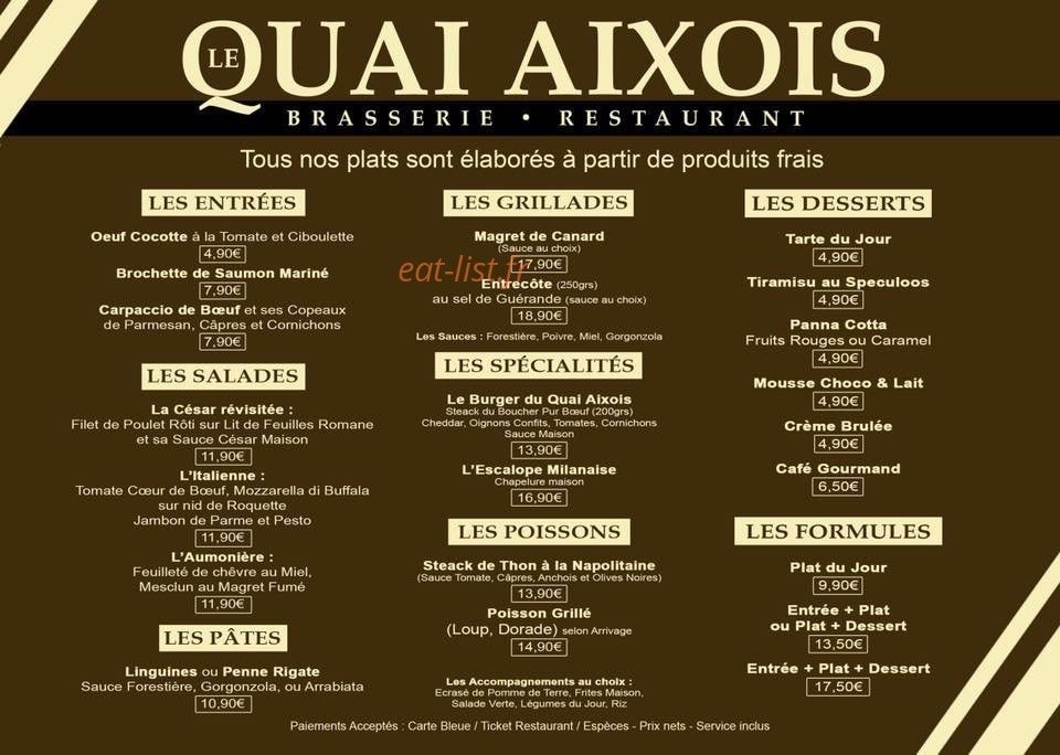 Le Quai Aixois — carte page 1