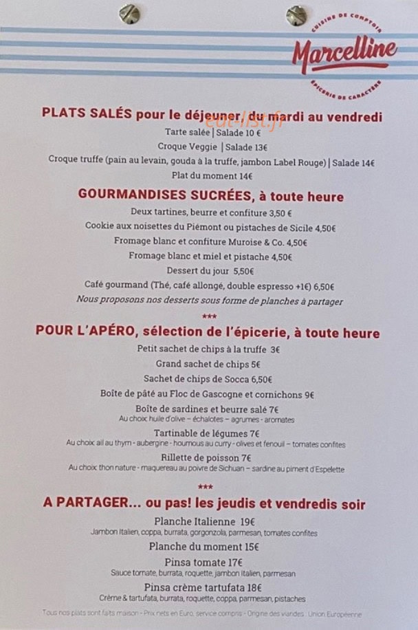 Marcelline — carte page 1