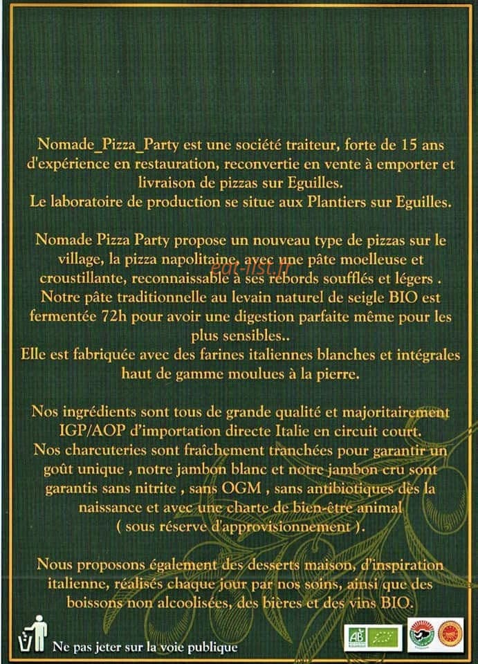 nomade pizza — carte page 4