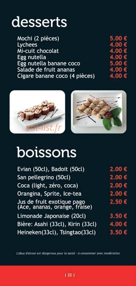 Sushi Fish — carte page 17