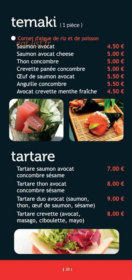 Sushi Fish — carte page 15