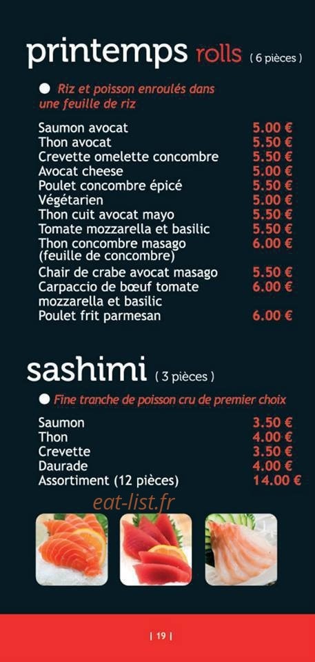 Sushi Fish — carte page 13