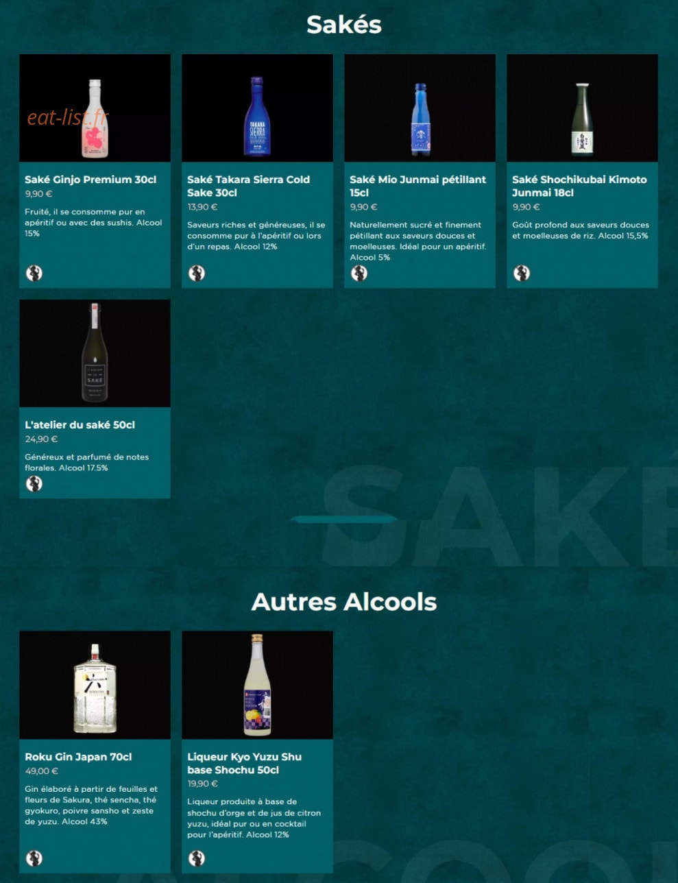 toasushi — carte page 19