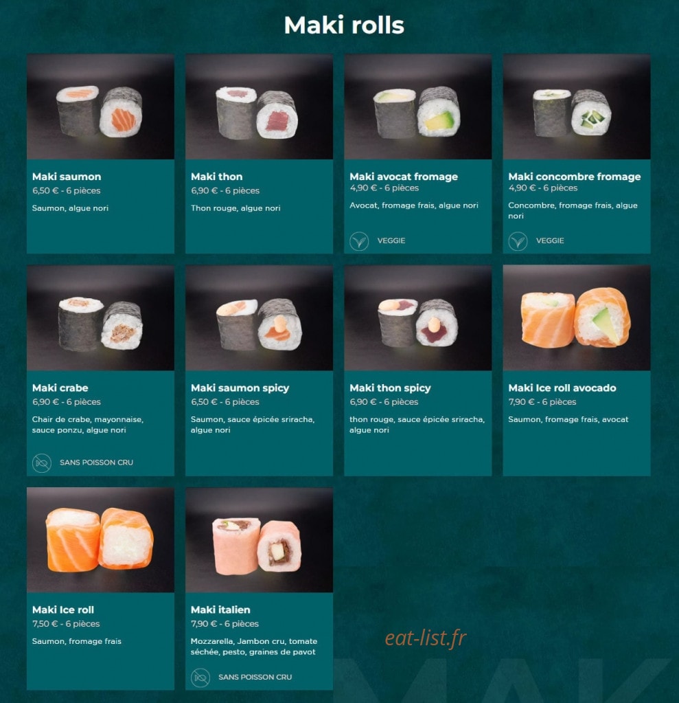 toasushi — carte page 9