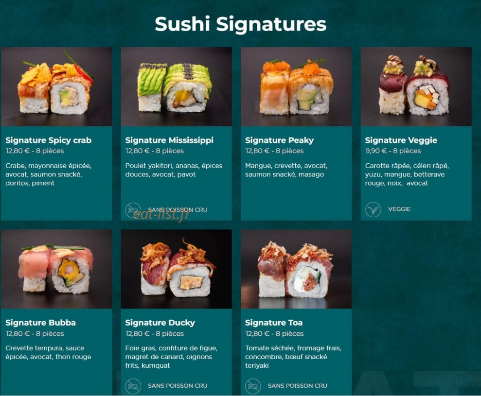 toasushi — carte page 4