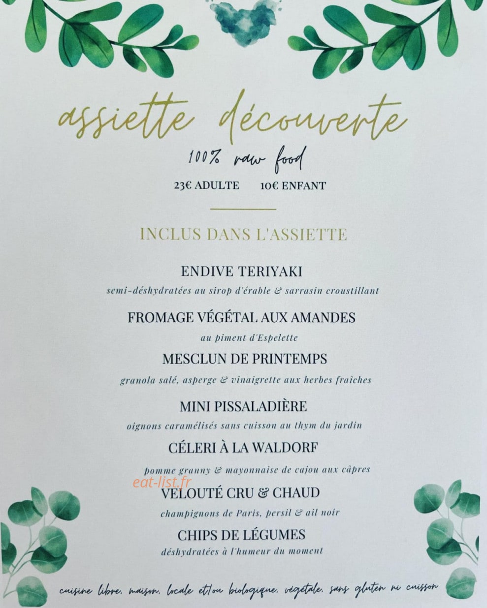 Les Baux Jus — carte page 1