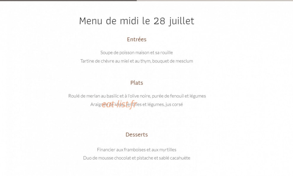 Carte et menu de Au 49 chez Gwen et Alex à Maussanne les Alpilles — Le menu midi