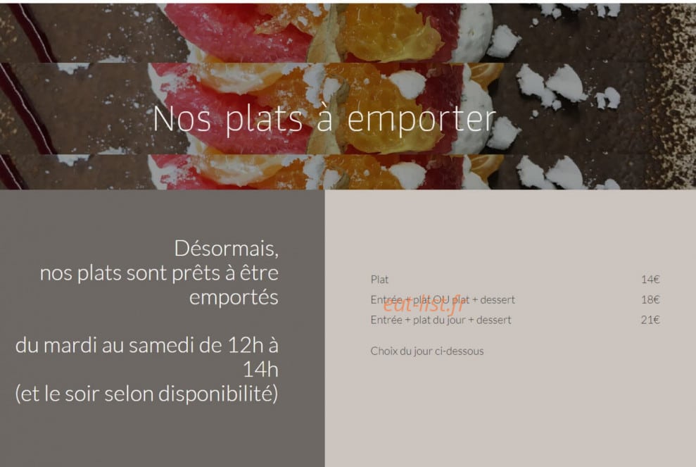 Carte et menu de Au 49 chez Gwen et Alex à Maussanne les Alpilles — Les plats à emporter