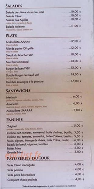 Carte et menu de L'en-cas Maussanais à Maussanne les Alpilles — Les salades, plats, sandwiches...