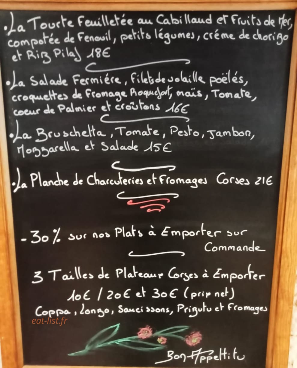 Carte et menu de Le Goûthé de Maussane à Maussanne les Alpilles — L'ardoise