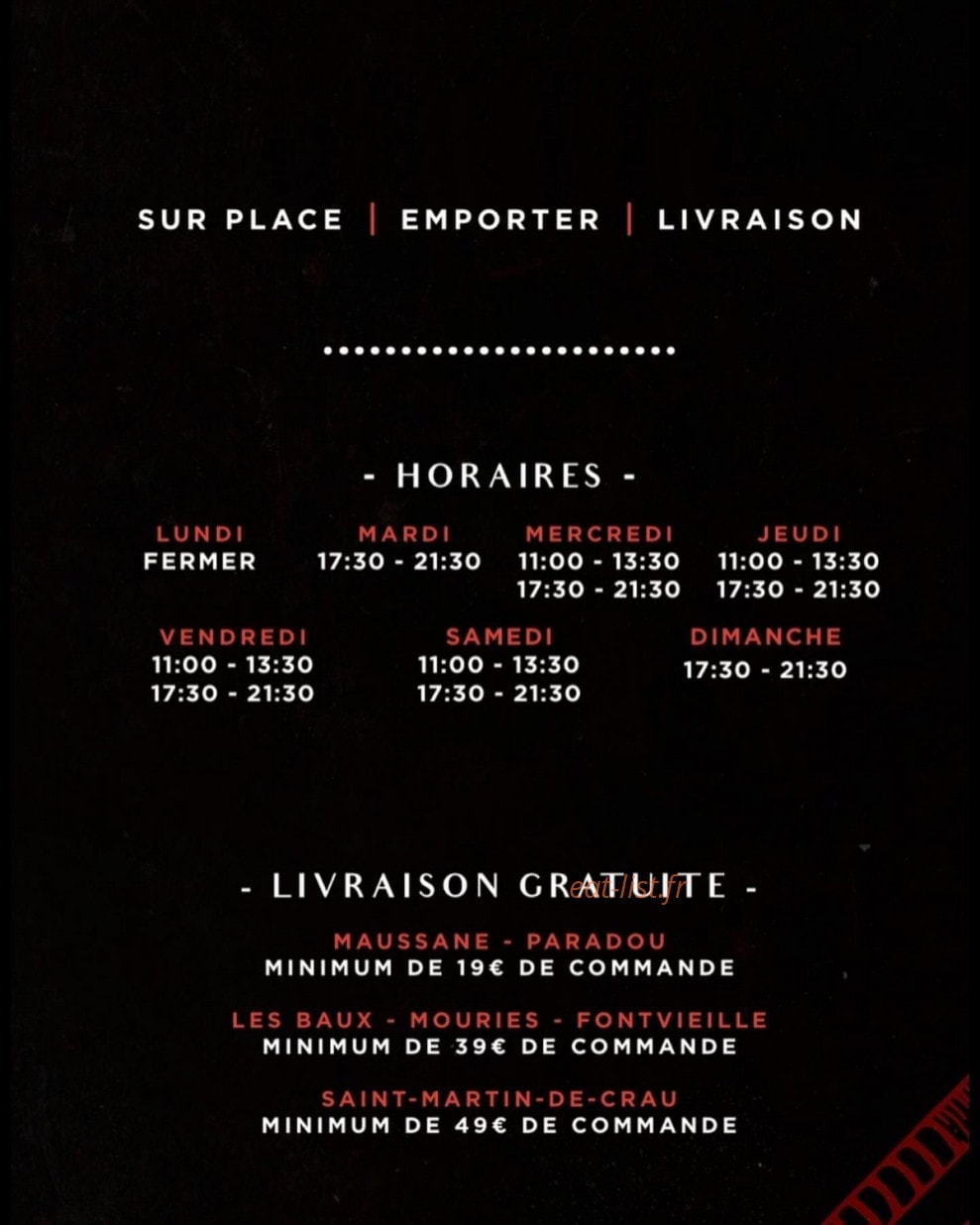 Carte et menu de O-Sushi à Maussanne les Alpilles — Les informations