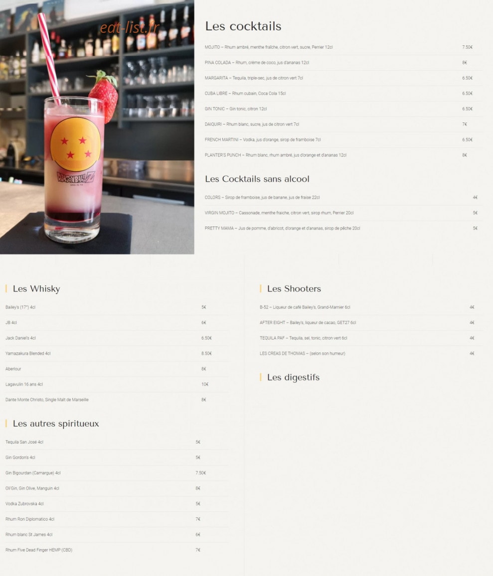 Le Café Castillon — carte page 3