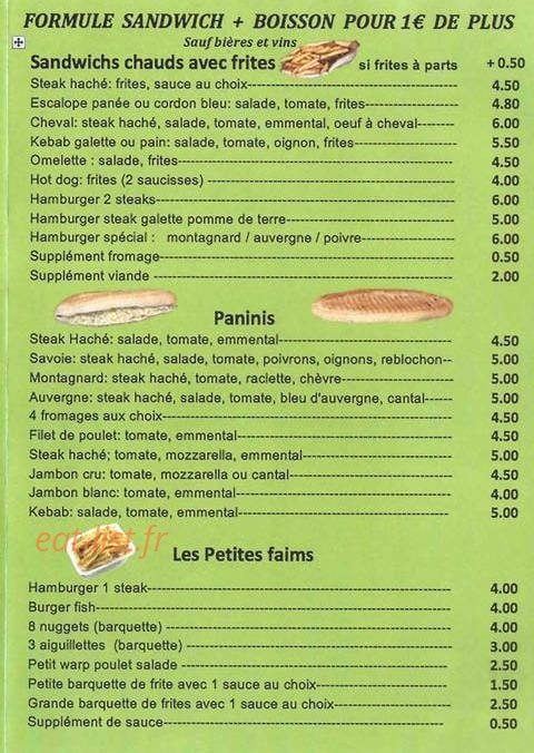 Au Petit Gourmet — carte page 3