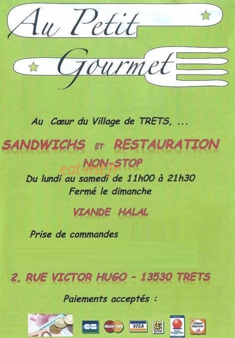 Au Petit Gourmet — carte page 1