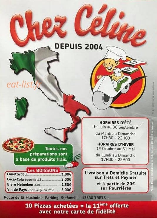 Chez Céline — carte page 1