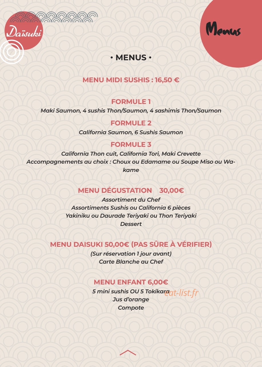 Daïsuki — carte page 2