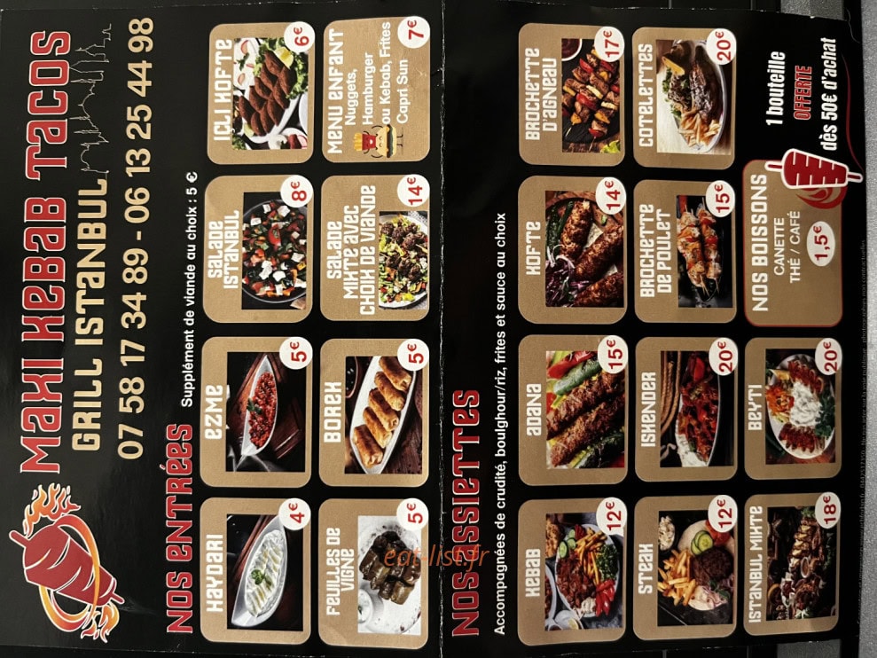 Grill İstanbul — carte page 1