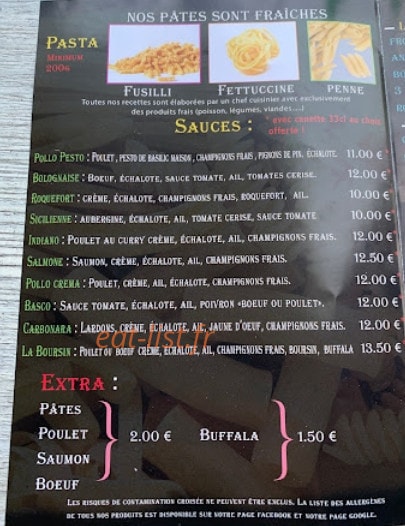 Pasta pizza trets — carte page 2